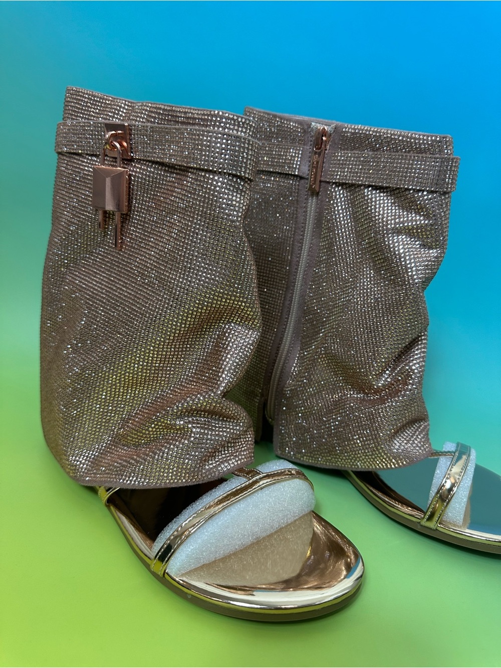 Cape Robbin Shiloh Rose Gold Metallic Ankle Boots